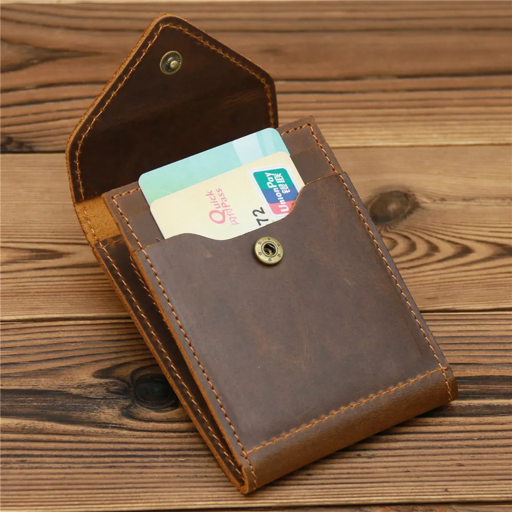 New Arrival Vintage Card Holder Men Genuine Leather Credit Card Holder Small Wallet Money Bag ID Card Case Mini Purse For Male