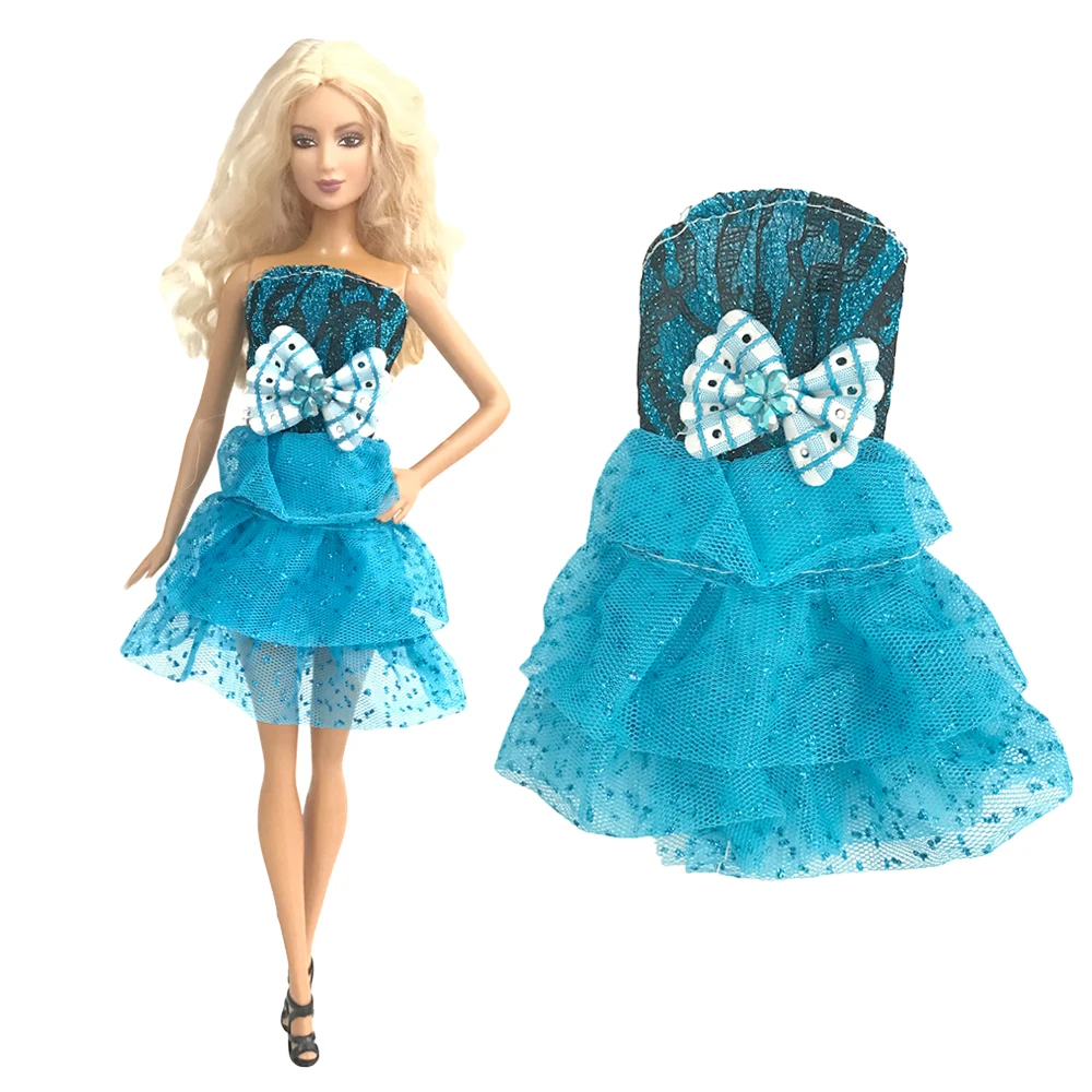 1 Pcs Super Cute Cake Dress With Bow Little Dress That Shines On Stage For Barbie Doll 1/6 Doll Gift Accessories