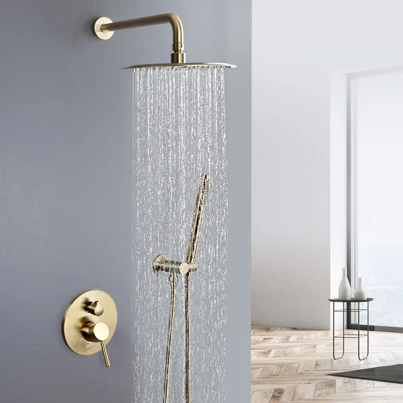 Bathroom Shower Hot And Cold Shower Mixer In Wall Mounted Rain Concealed Shower Set