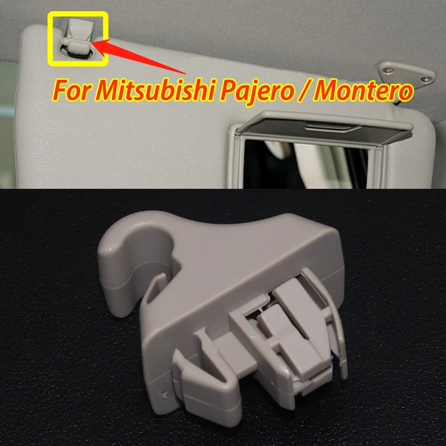 Beige/Grey Sun Visor Hook Clip Bracket MR779704 MR779705 Fit For Mitsubishi Pajero / Montero MK3 2000-2004 2005 2006 Accessories