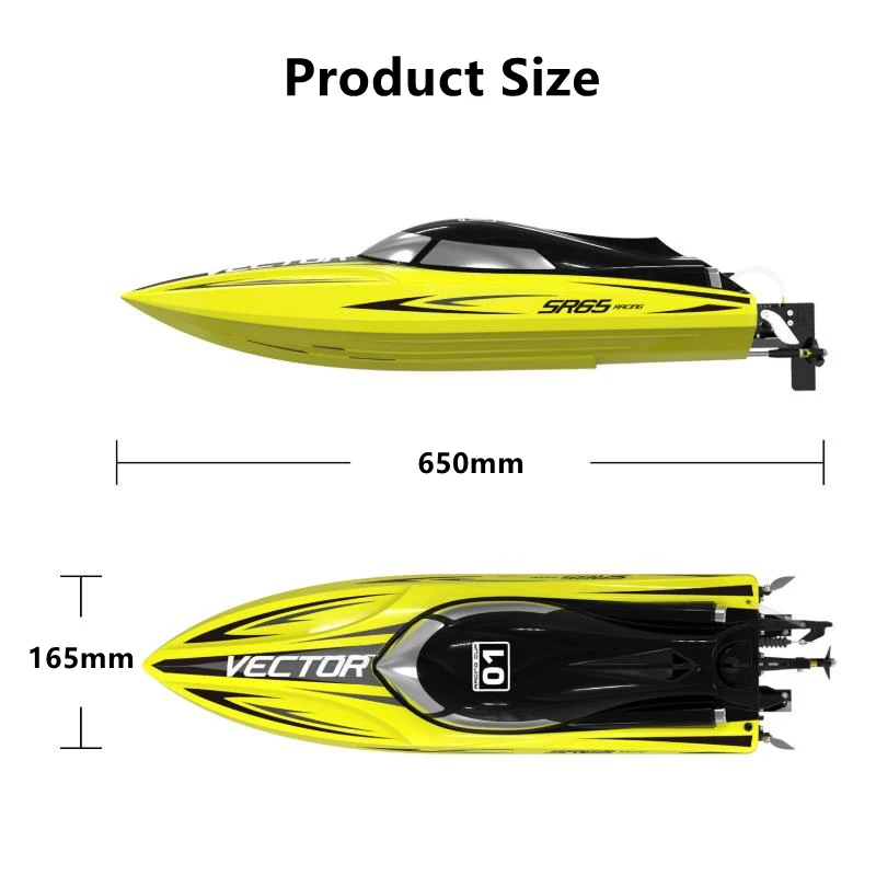 60 KM/H motoscafo da corsa ad alta velocità 65CM motore Brushless navigazione bidirezionale allarme a bassa potenza Anti-collisione RC barca