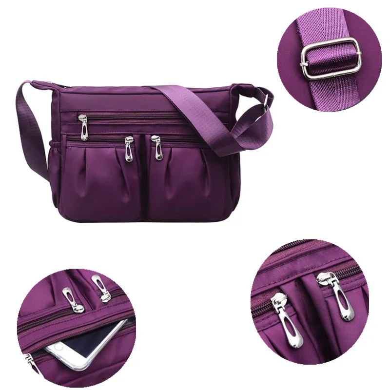 Borsa a tracolla diagonale in nylon Moda giovanile Versione casual Borsa a tracolla impermeabile di grande capacità da donna