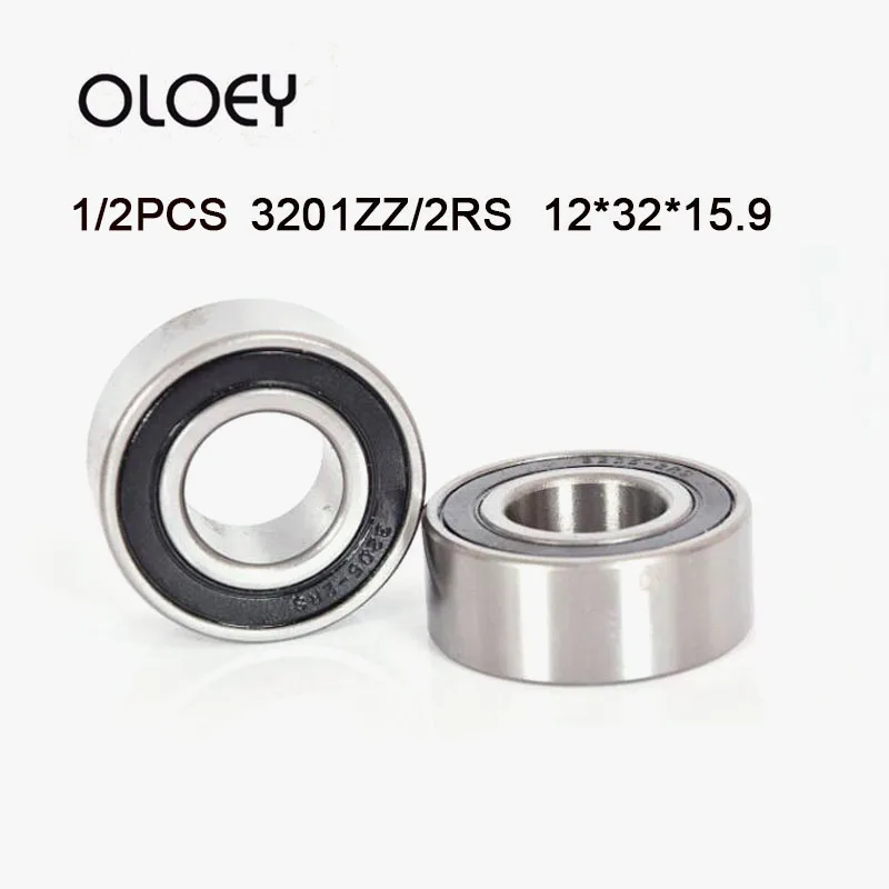 

1/2PCS 3201ZZ 2RS 12*32*15.9mm Double Row Angular Contact Ball Bearings Corrosion Resistance And High Precision