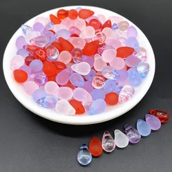 30pcs 8x13mm Transparent Matte Teardrop-Shaped Beads Acrylic Loose Spacer Jewelry Making Bracelet Pendant Earring DIY