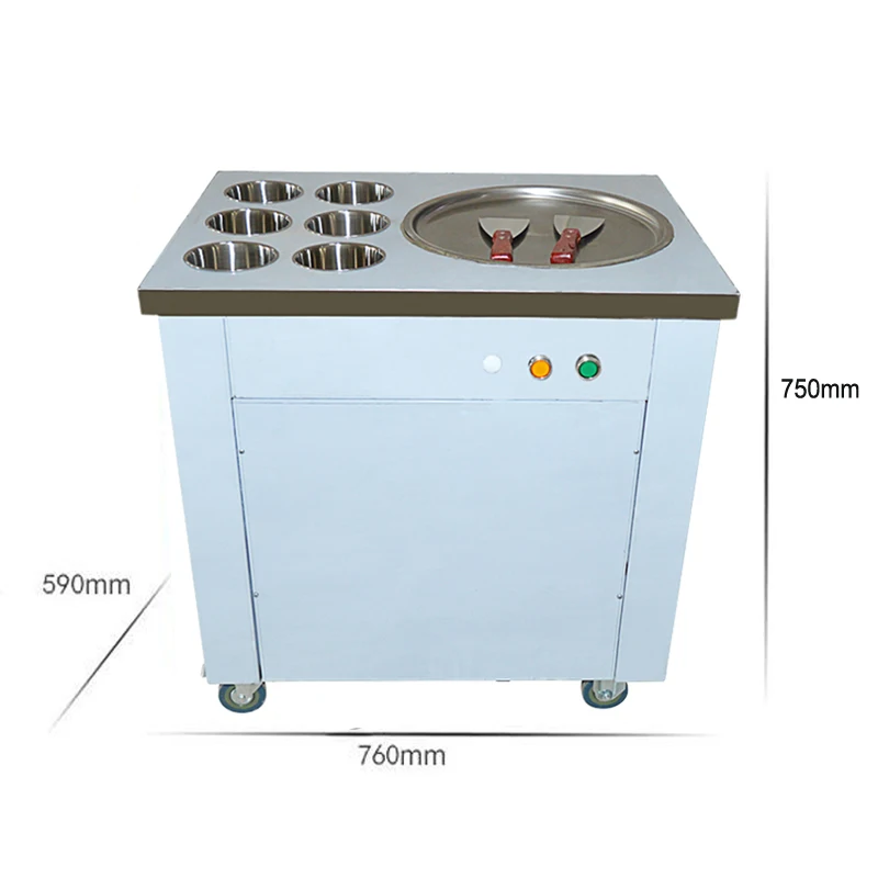 Hot sale Commercial fried ice cream machine Multi-function yoghourt/milk/butter frying ice machine with 6 ice barrels CBJ-1*6