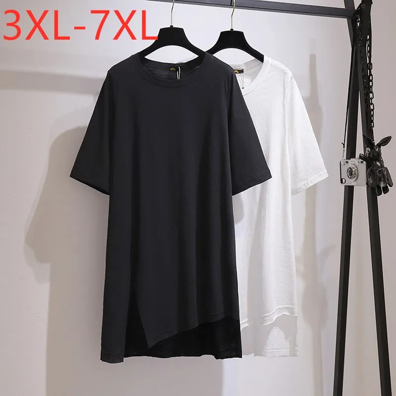 

Женское свободное платье-футболка с коротким рукавом, размеры до 7XL