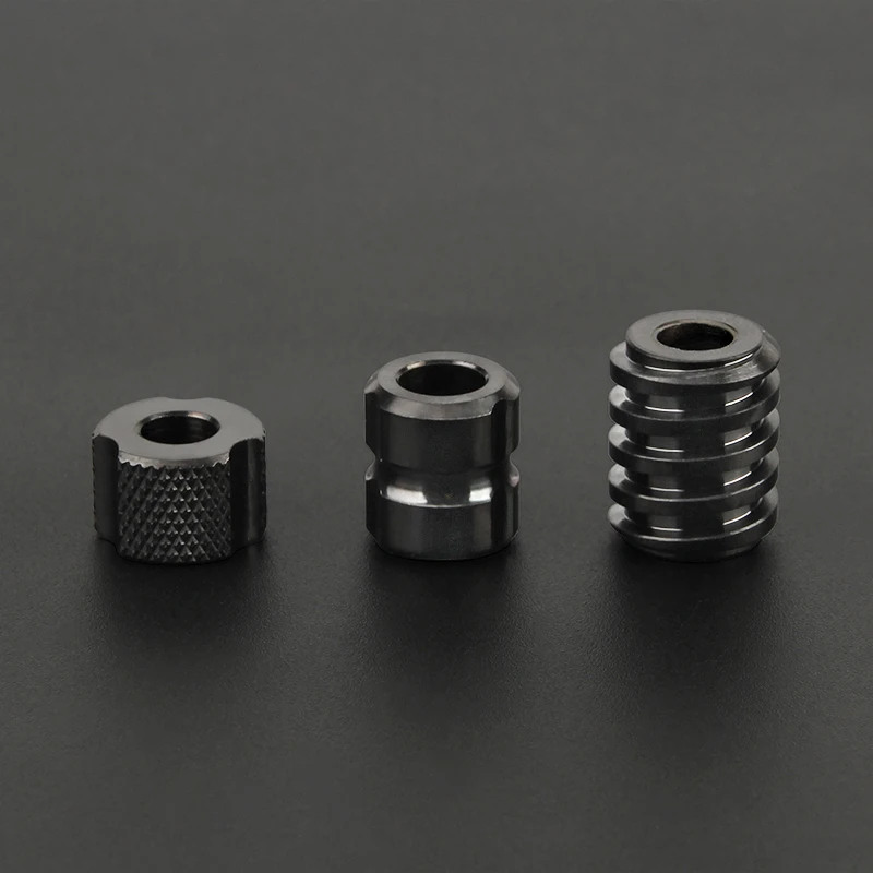 Cuentas de cuchillo de aleación de titanio negro, cuerda de paraguas de Paracord, hilo de tornillo EDC, accesorios de cremallera de cuentas de Paracord