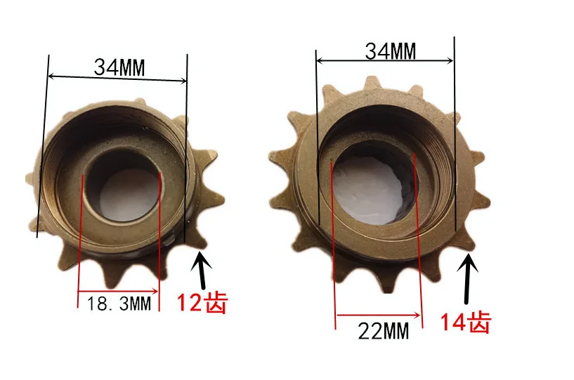 BMX City Bicycle Freewheel 12T 14T Bike Single Speed Flywheel 34mm Thread Bike Rear Freewheel