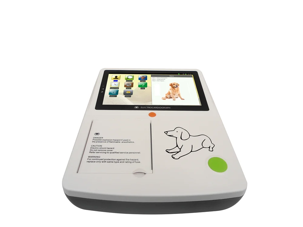 Touch Screen Veterinary Animal Three 3 Channels ECG Machine 12 Leads EKG Electrocardiograph Machine