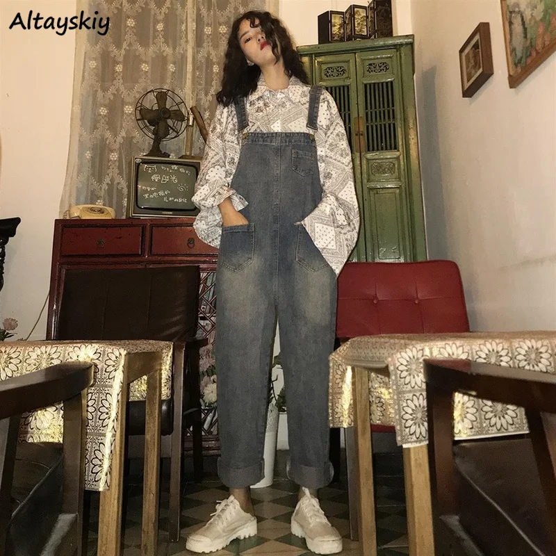 

Jumpsuits Women Couple Ulzzang Harajuku Bf Vintage Baggy High Street Simple Teens College Soft Hot Sale Daily Trendy Leisure New