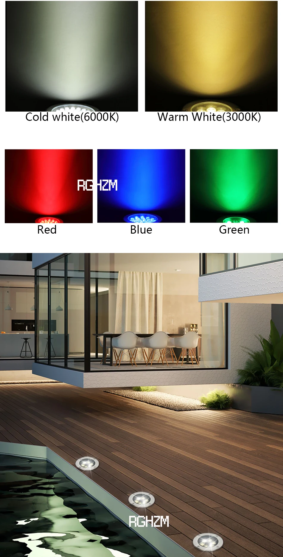 Waterproof Led Light Garden Underground Lamps 3W 5W 7W 9W IP68 Outdoor Buried Path Spot Recessed Ground Lighting 85-265V DC12V