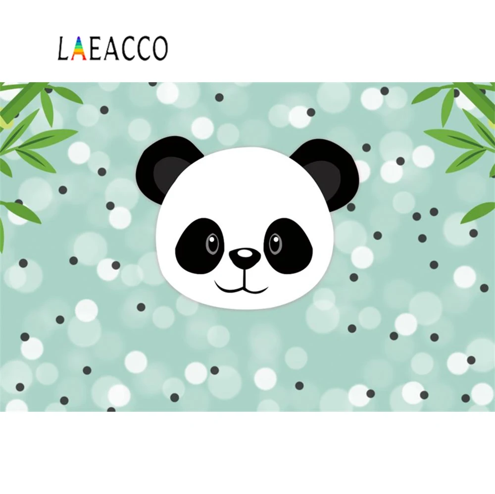 Gấu Trúc Sinh Nhật Tre Đám Mây Đen Sọc Trắng Bé Chân Dung Ảnh Phông Nền Chụp Ảnh Nền Cho Studio Ảnh