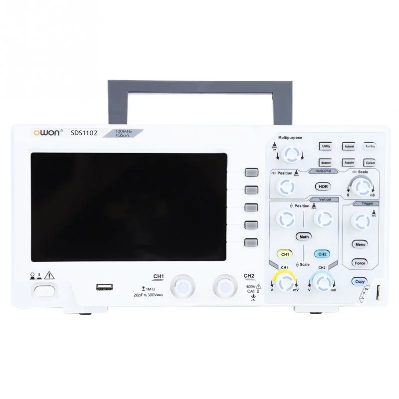 OWON SDS1102 Oscilloscope 2-Channel Digital Oscilloscopes 100MHZ Bandwidth 1GS/s High Accuracy Oscilloscope