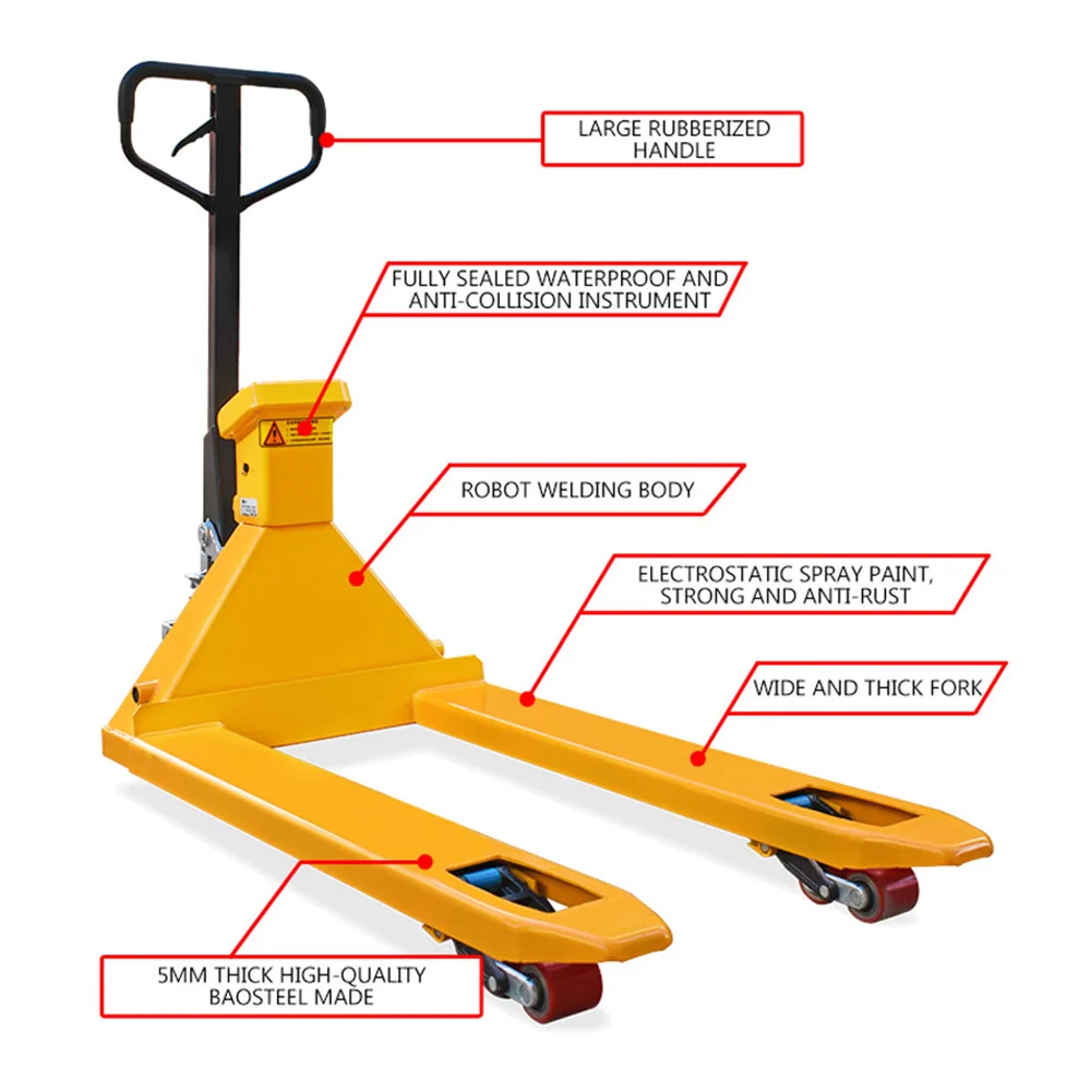 Carrello elevatore elettronico per carrelli elevatori bilancia 2 tonnellate 3 tonnellate carrello elevatore idraulico manuale per pallet