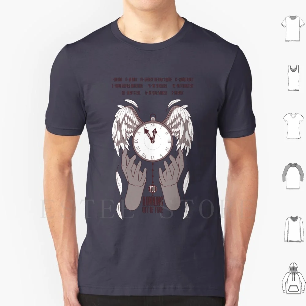 Running Out Of Time T Shirt DIY Big Size 100% Cotton Angel Bible Christian Church God Jesus Lord Religion Once Upon A Time