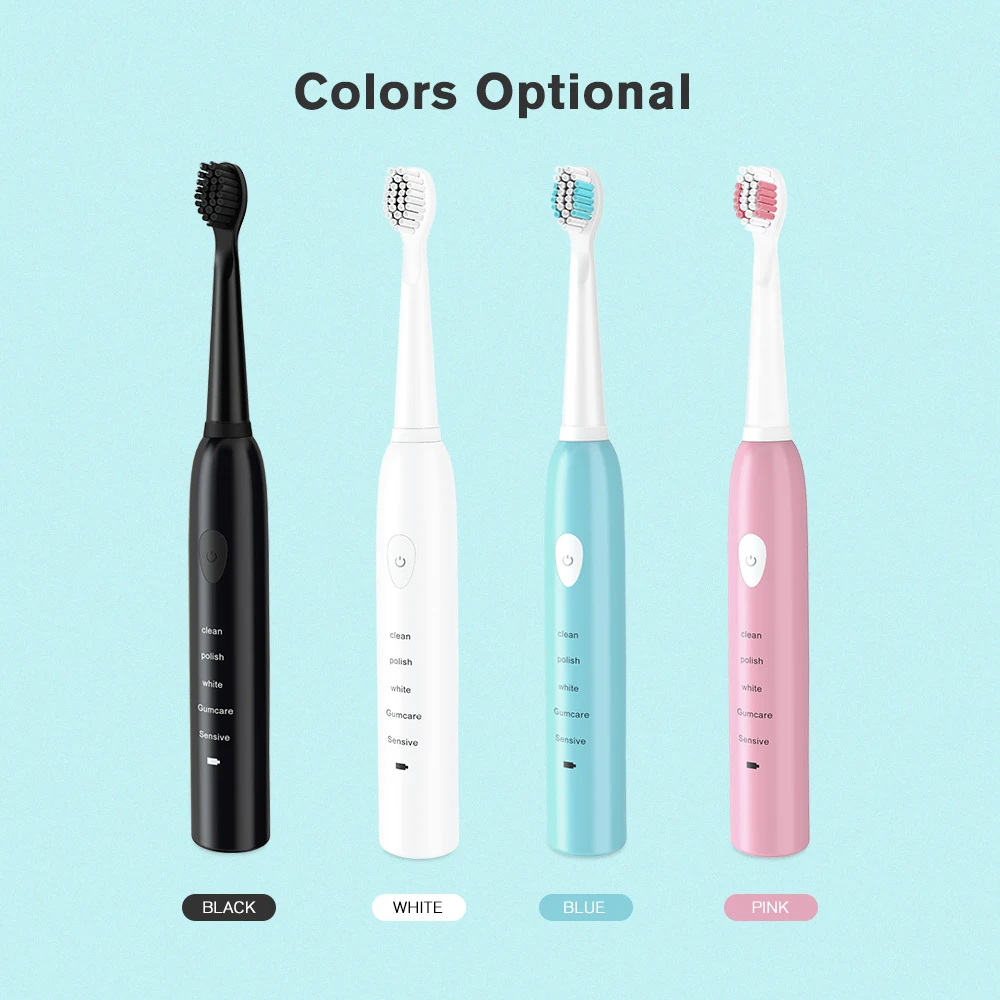 New 360 Degrees Intelligent Automatic Sonic Electric Toothbrush USB Rechargeable Ultrasonic U Shape 4 Modes Timer Blue Light