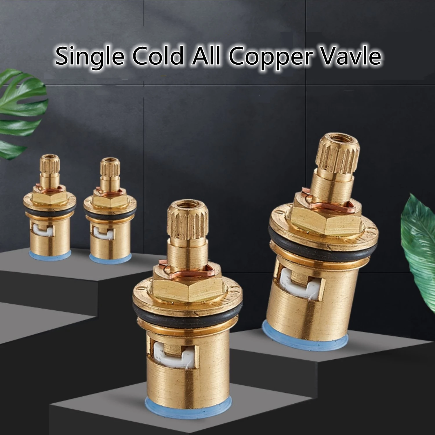 Single Spool Brass Valve Kitchen Standard 1/2 Ceramic Faucet Mixer Inner Disc Valve Quarter Turn Cartridges Bathroom Accessories