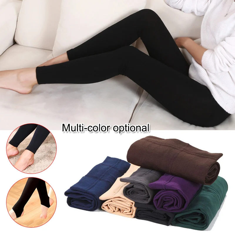 

Autumn winter woman thick warm leggings candy color brushed charcoal stretch fleece soft fleece lined thermal Pants Leggings