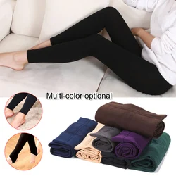 Autunno inverno donna leggings spessi e caldi color caramella spazzolato carbone elasticizzato in pile morbido foderato in pile pantaloni termici Leggings