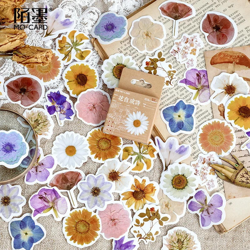 46Pcs/Set Autumn Flower Sticker Diy Scrapbooking Diary Planner Decoration Sticker Album