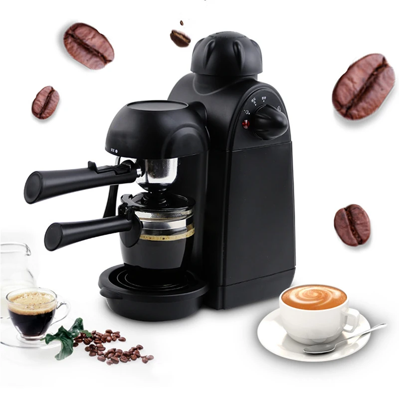 Аппарат для приготовления кофе эспрессо с паром, аппарат для капучино со вспенивателем для молока и графином, бытовая кухонная техника