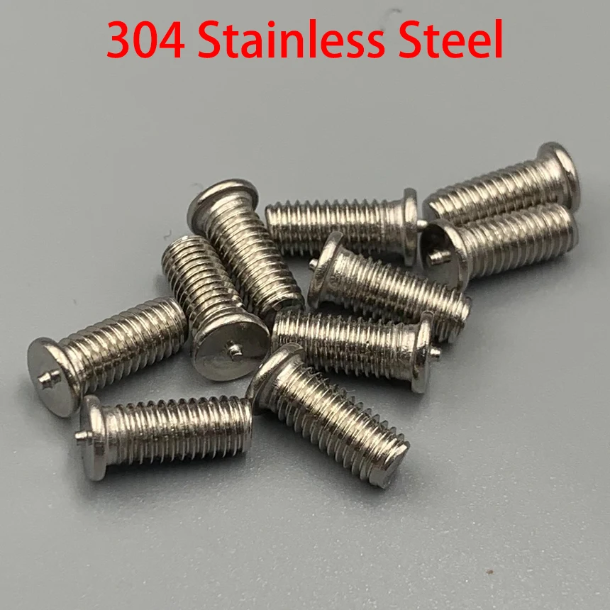 M6 M8 M10 OD 30mm 35mm 40mm 45mm 50mm 60mm Length 304 Stainless Steel Bolt DIN32501 Threaded Spot Welding Stud Screw