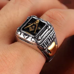Europe and the United States stainless steel ring men 's jewelry wholesale retro Masonic ring titanium steel ring