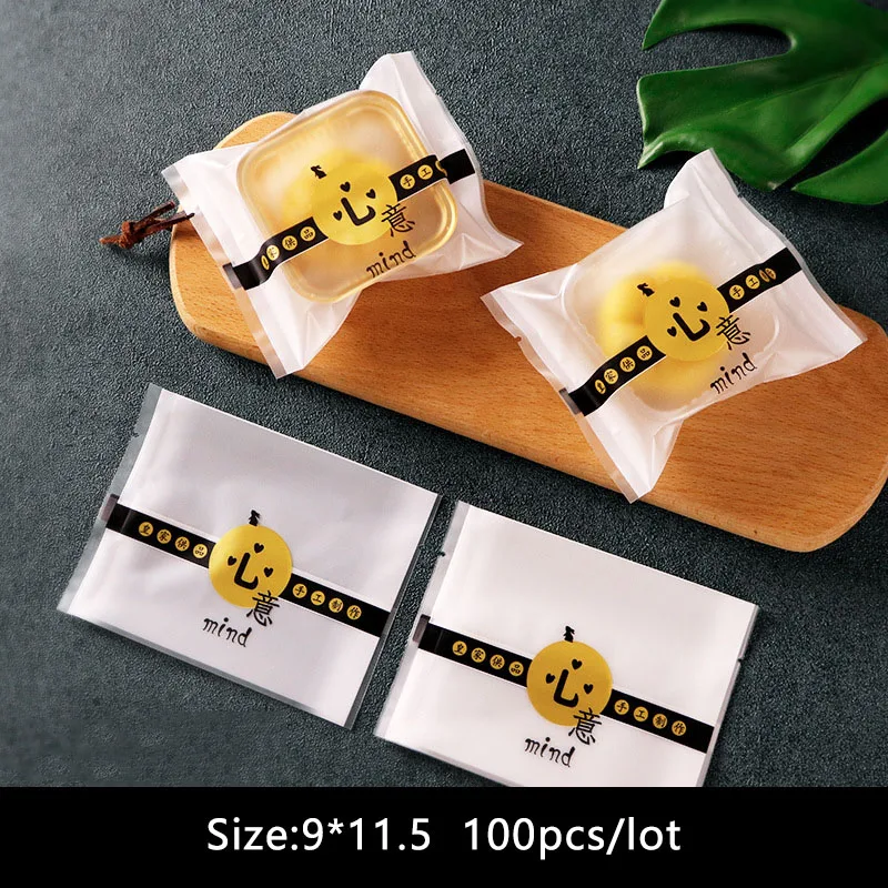 100 unids/lote bolsa de galletas de caramelo paquete esmerilado casero barras blancas bendición china turrón hecho a mano fiesta boda Snack paquete de comida