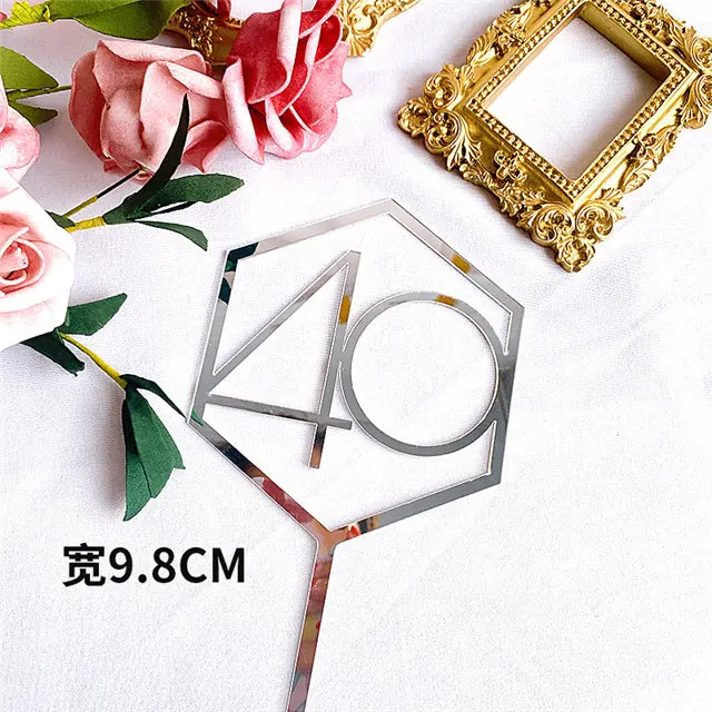 Neue 10/18/20 Zahl Alles Gute zum Geburtstag Kuchen Topper Gold Geburtstag Party Acryl Cupcake Topper Hochzeitstag Dessert Dekoration – Detail 37