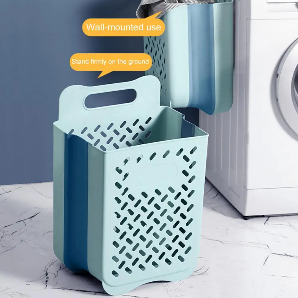 Clothes Basket Space-saving 2 Colors Organizer Basket Collapsible Hanging Laundry Hamper for Bathroom Laundry Basket