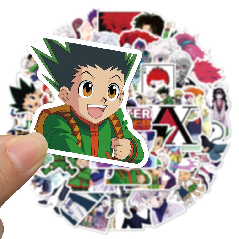 50 HUNTERxHUNTER Japanese Anime Stickers GON FREECSS Killua Zoldyck Hisoka Trunk Laptops Waterproof Journal Stationery Sticker