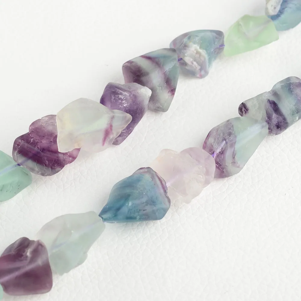 Natural Fluorite Irregular Stone Beads For Jewelry Making DIY Bracelet Necklace Material about 13X18mm Strand 15.5''