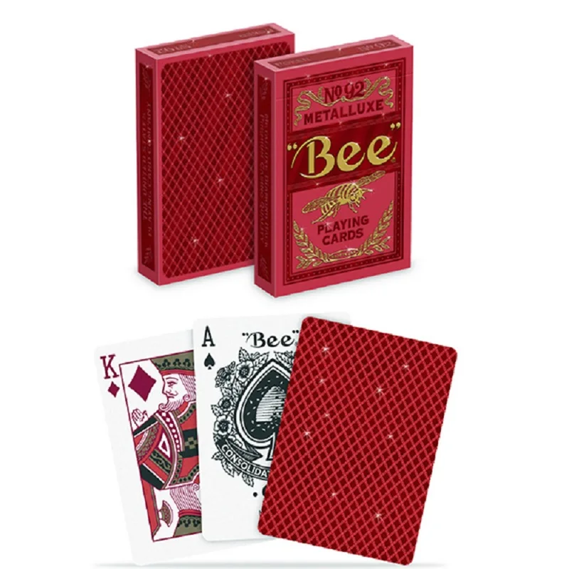 

Bee Metalluxe игральные карты USPCC красная колода Размер покера магические карты игры фокусы реквизит для волшебника
