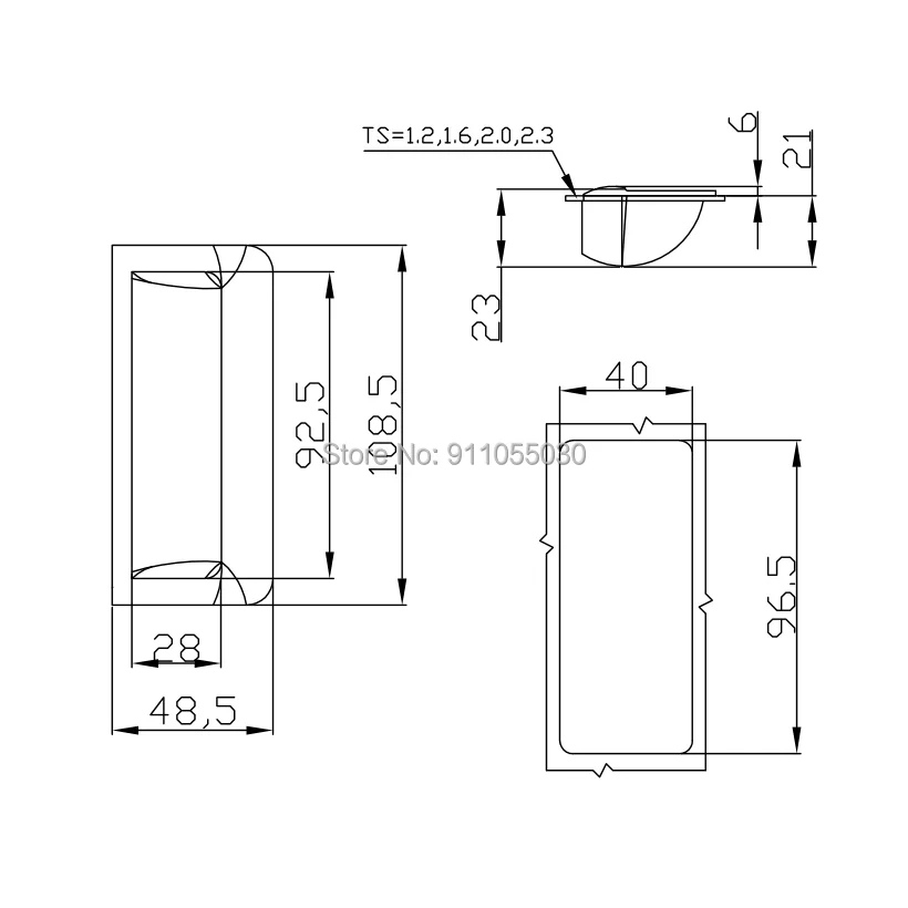 JINIU Embedded  Distribu Cabinet Control Cabinet Fire Box Iron tionsheet cabinet Door Invisible Hidden Handle JJ-023