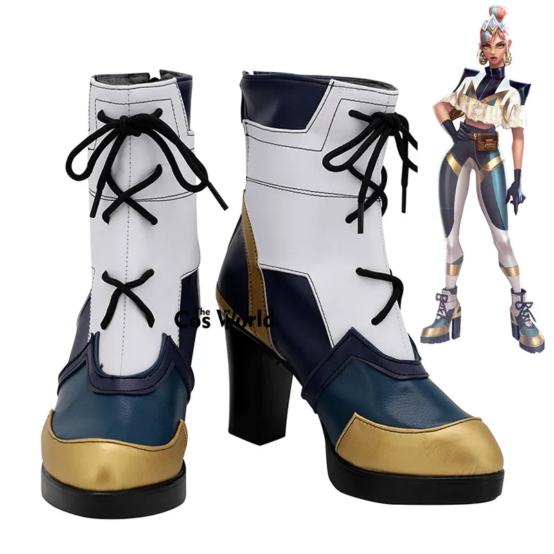 LOL True Damage Skin Qiyana Games Customize Cosplay High Heels Shoes Boots