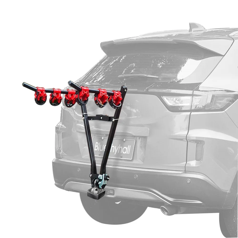 V Shape Iron Bicycle Rack 3-Bike Hitch Mount Car Racks Mountain Bike Carrier for Travel