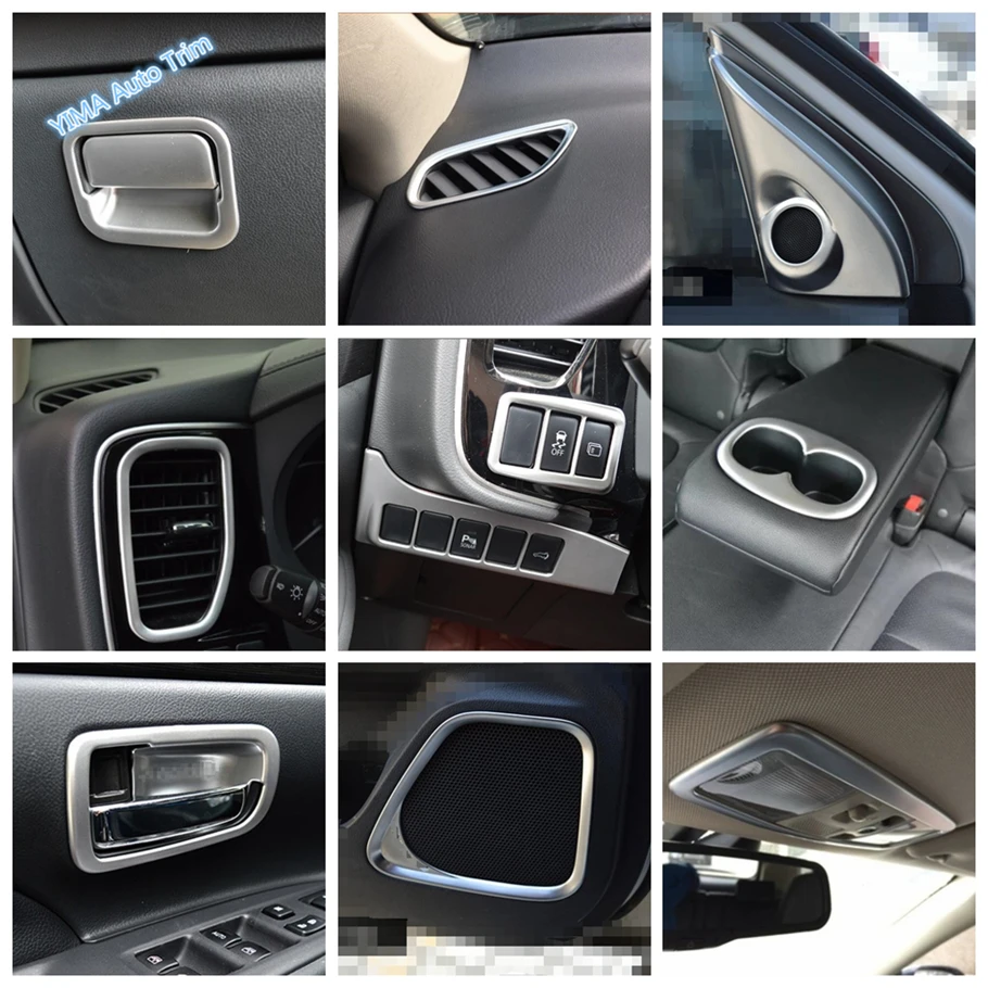 

Lapetus Matte Interior Refit Kit For Mitsubishi Outlander 2013 - 2019 Pillar A Speaker / Head Lights Lamps Button Cover Trim ABS