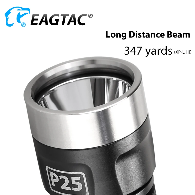 EAGTAC P25LC2 XML2 Ultra Bright Super Powerful Tactical Flashlight LED Torch 18650 CR123A Battery 365nm 395nm UV Nichia 219C