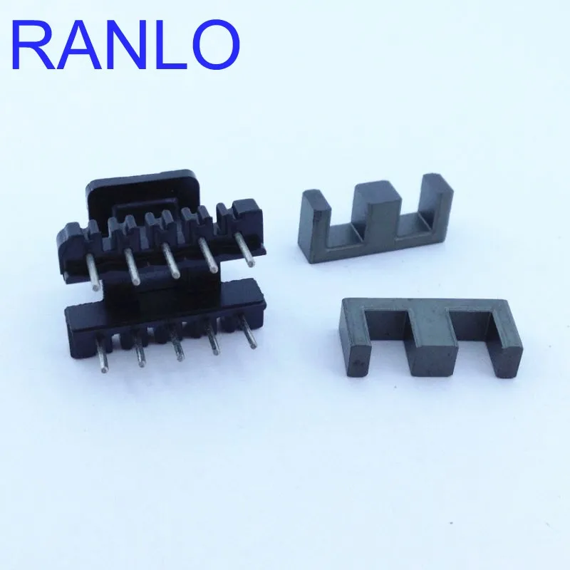 10Sets/lot EE19 EI19 Vertical 5+5pin Transformer Bobbin Coilformer PC40 Ferrite Core  Row Pitch 13mm