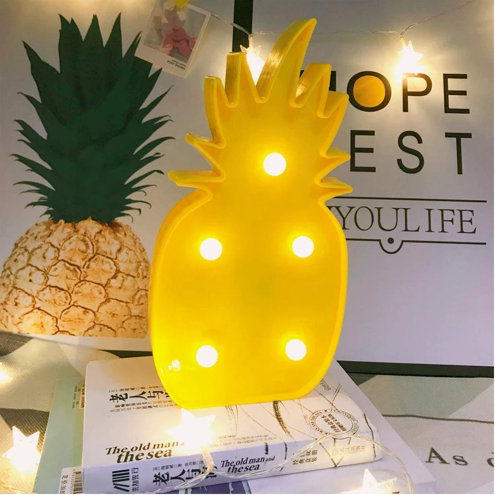 LED Christmas Rree Night Light Flamingo Kids Room Decoration Lamp Pineapple Nightlights Cactus Night Lights Baby Christmas Gifts