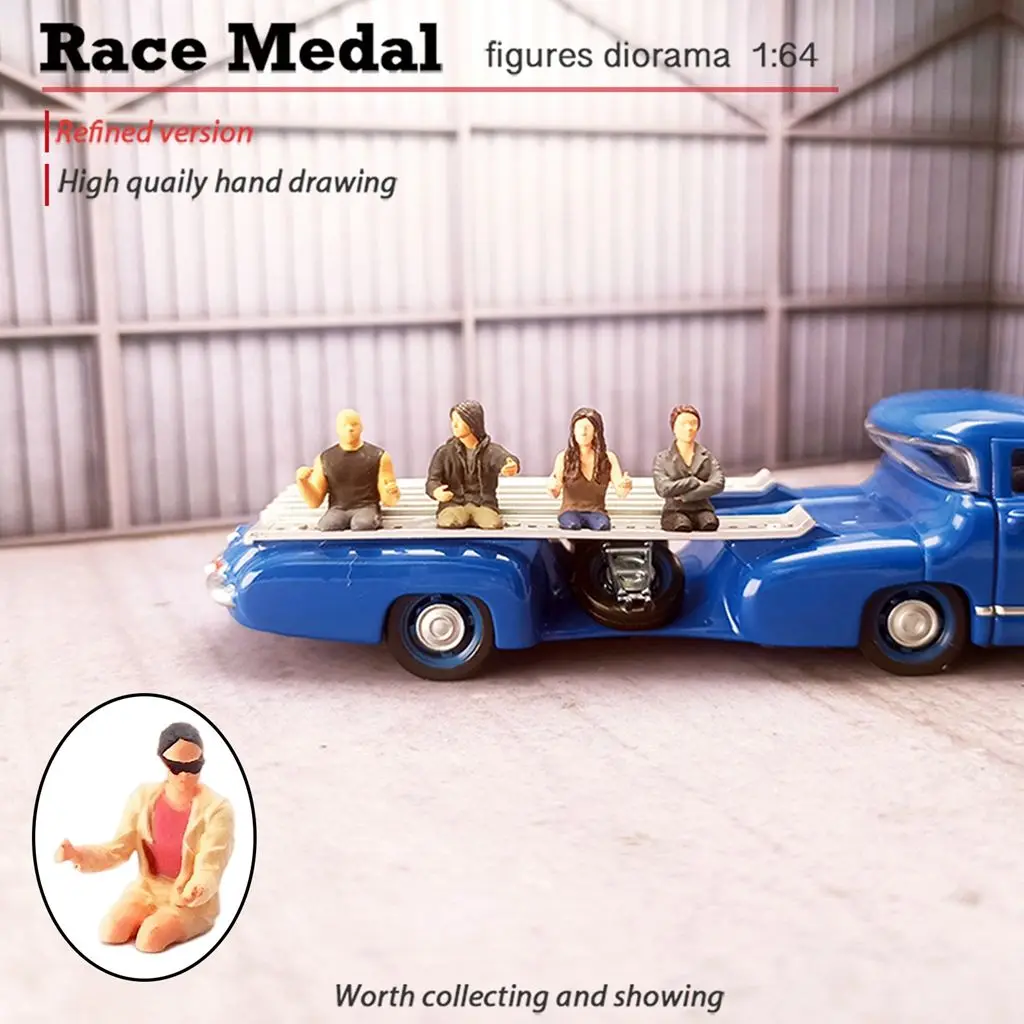 Miniature 1:64 Figure Racing Driver Doll Scene Model Layout Decor Photo Prop S Scale