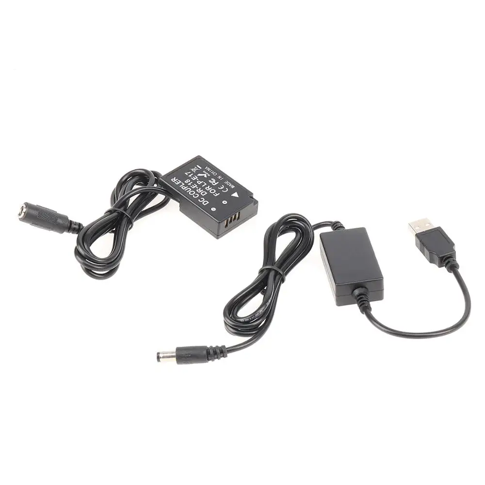 

LP-E17 Dummy Battery Plate DC Coupler 5V 2A USB Cable for Canon RP 77D 200D 750D 760D 800D