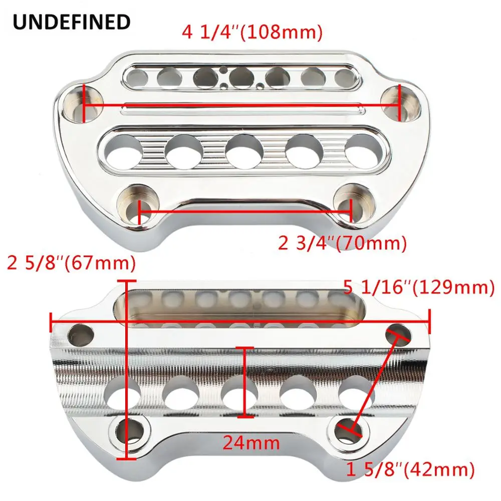Motorcycle Indicator Light Handlebar Top Clamp Black For Harley Sportster XL1200 883 Dyna Fat Bob Wide Super Glide Low Rider FXD