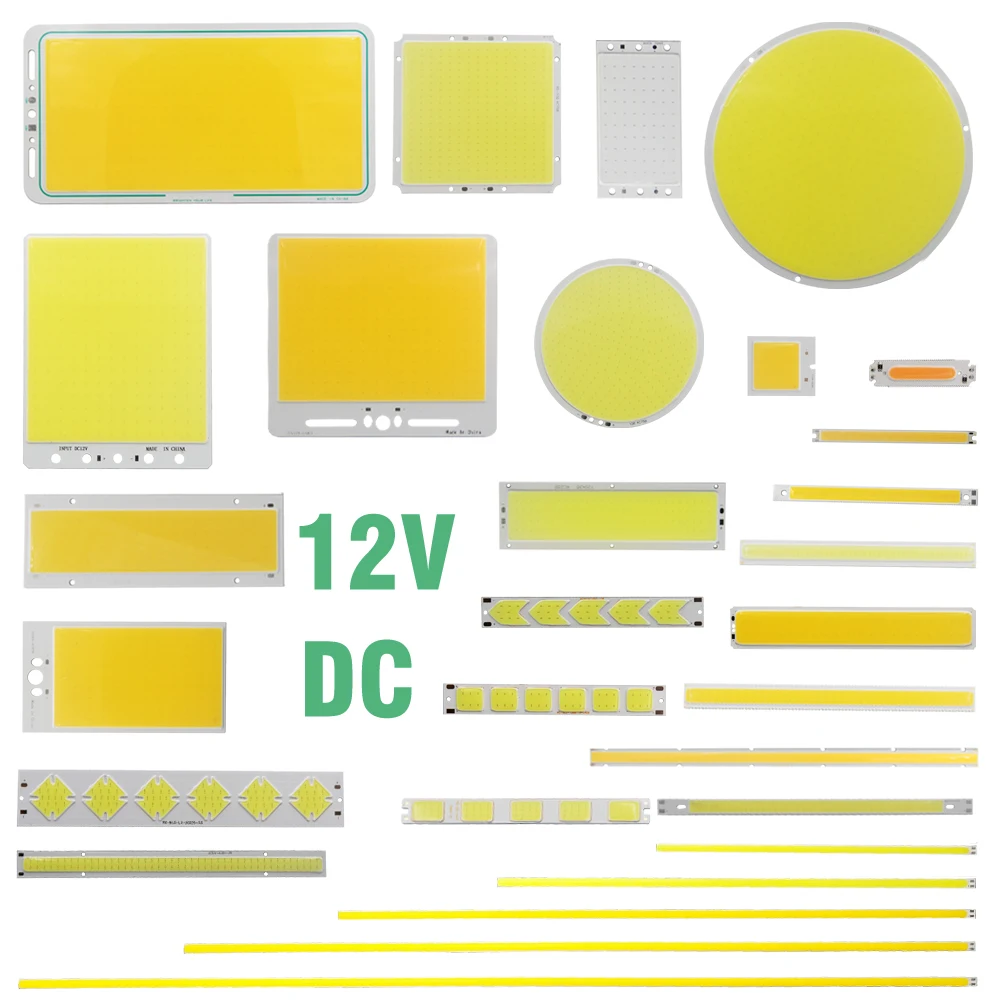 HOT DC 12V 2w 50w 200w round cob for DIY led cob lamp light emitting diode panel bulb cob led bar strip chip source