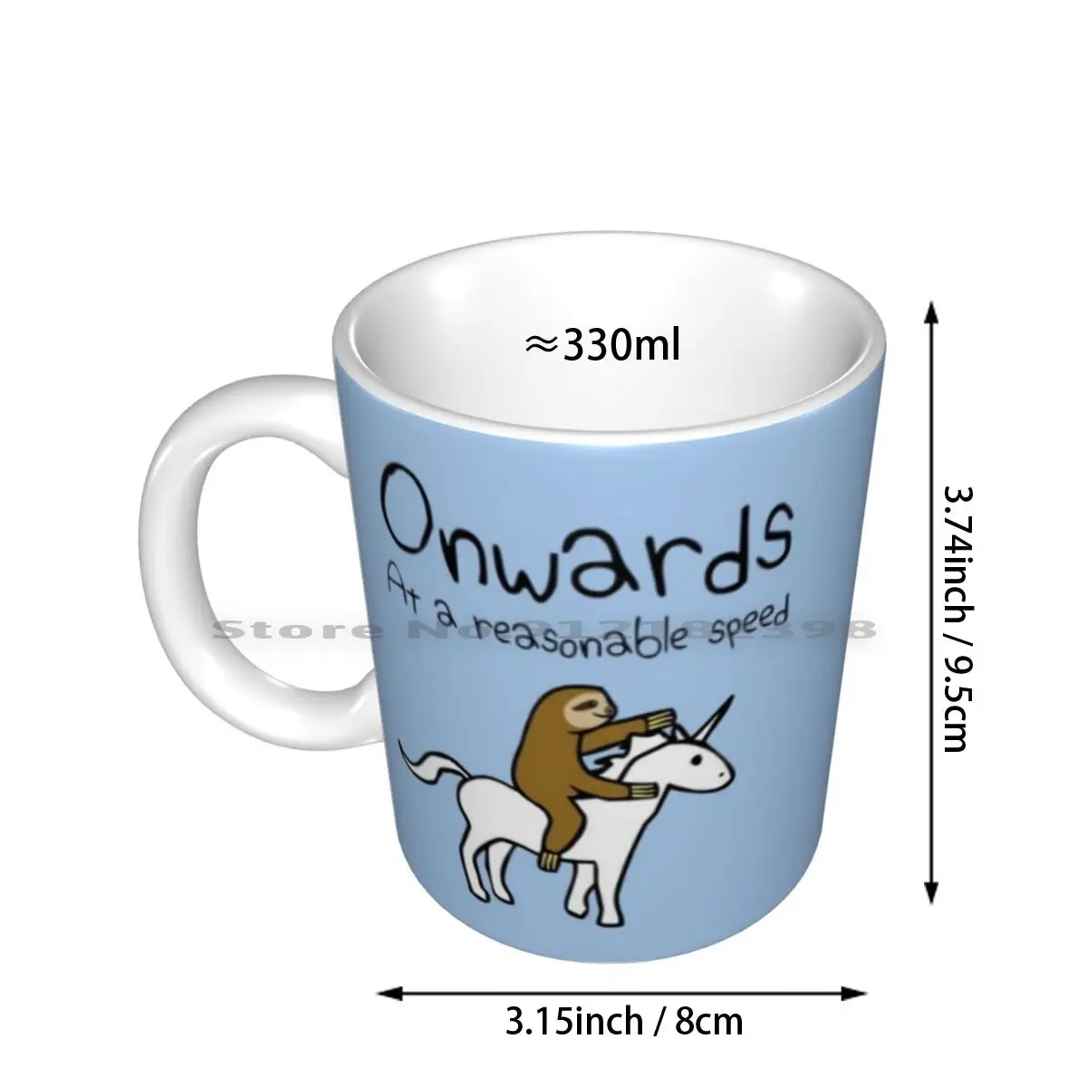 Onwards! At A Reasonable Speed ( Sloth Riding Unicorn ) Ceramic Mugs Coffee Cups Milk Tea Mug Sloth Sloths Unicorn Unicorns