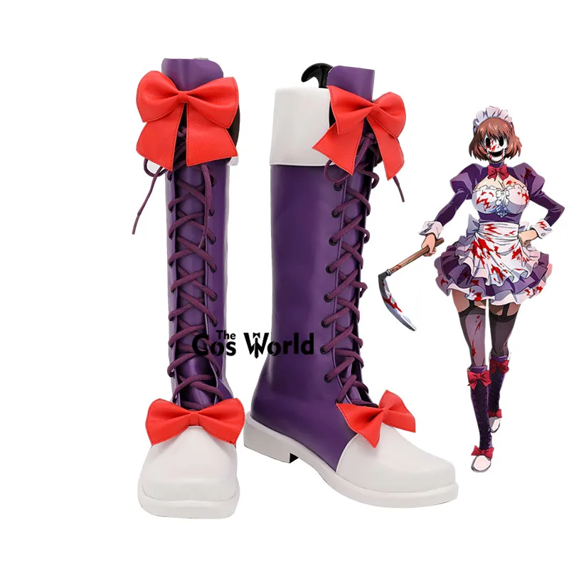 

High-Rise Invasion Maid-fuku Kamen Anime Customize Cosplay Low Heels Shoes Boots