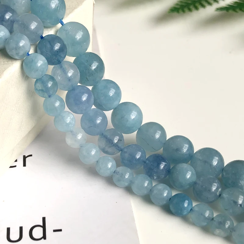 Natural Stone Imitation Aquamarine Beads Loose Beads For Jewelry Making Handmade Diy Necklace Bracelet 6 8 10mm 15'' Wholesale