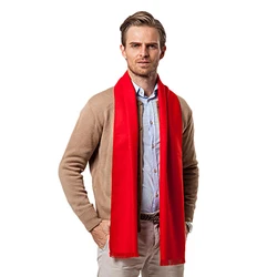 Lenço vermelho monocromático masculino, marca de luxo, estilo designer, lã, lenços macios de caxemira, moda, inverno