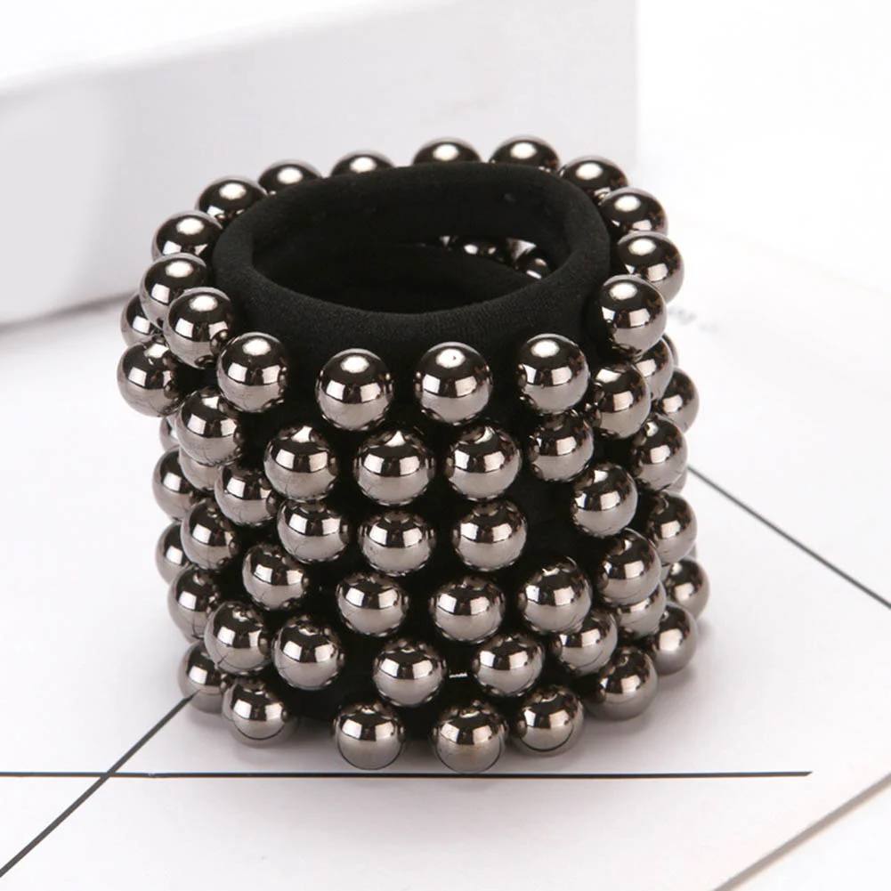 Wanita Rambut Scrunchies Mutiara Imitasi Elastis Rambut Band Seamless Tali Rambut Ekor Kuda Rambut Cincin Colorful Gadis Rambut Aksesoris