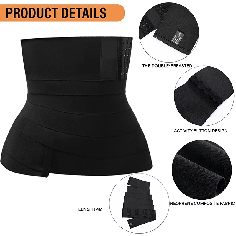 Snatch Me Up Buckle Bandage Wrap Waist Trainer Belly Slimming Belt Trimmer Sweat Sauna Sheath Lumbar Support Body Shaper Corset